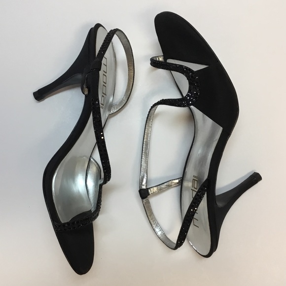 Sexy Black Heels with  Black Stones.  Moda. - Picture 6 of 7